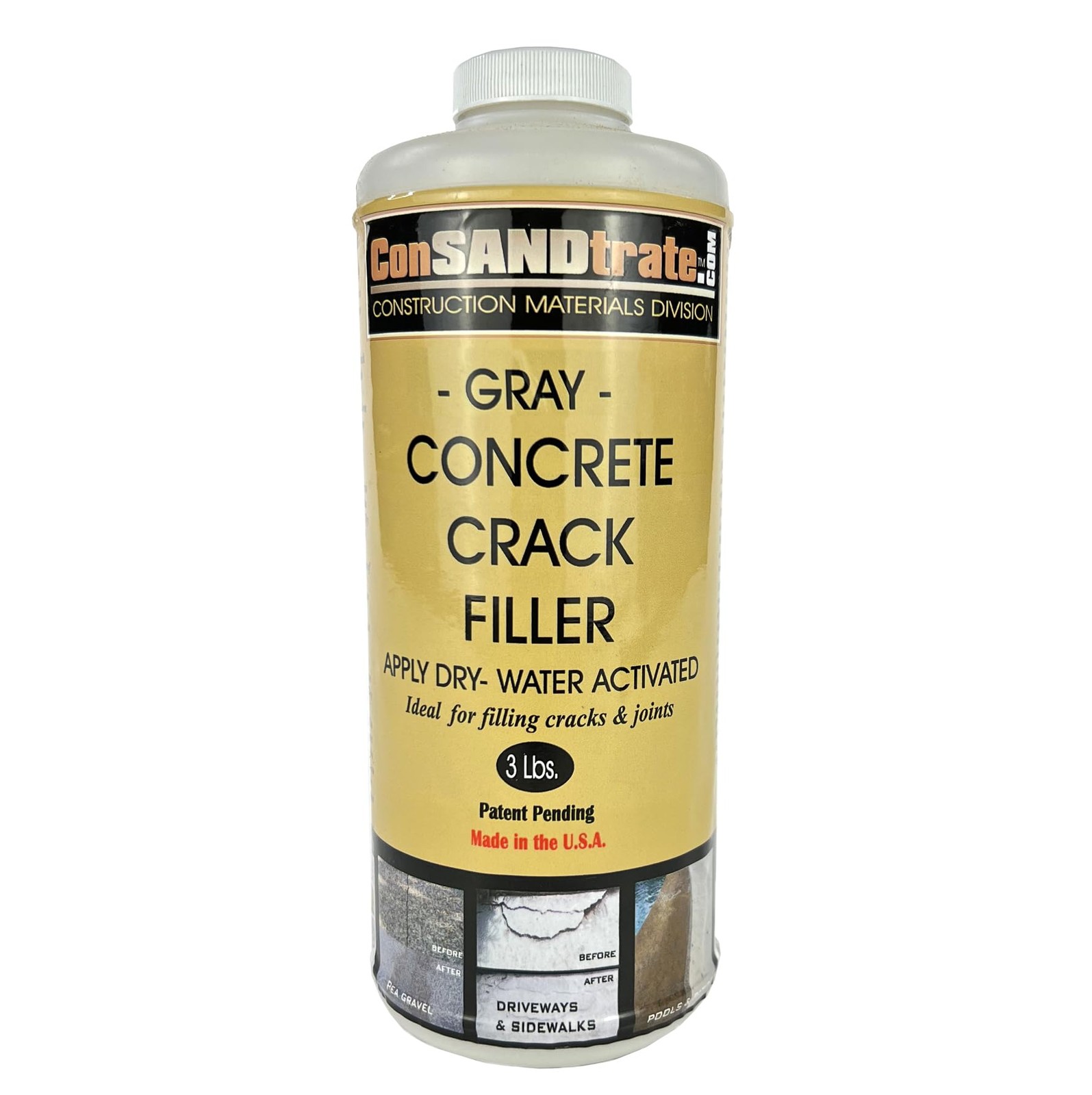 ConSandtrate Concrete Crack Filler - Gray - 3 lb. (Single Color Size,