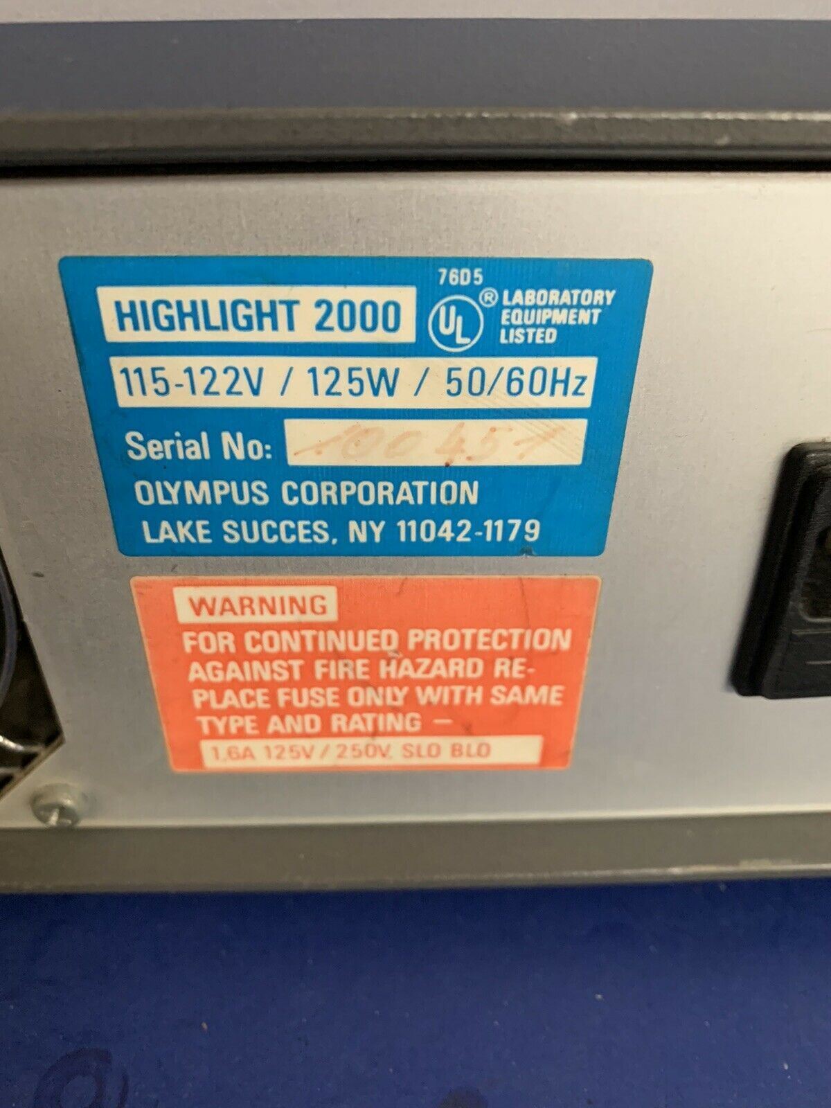 Olympus Highlight 2000 Fiber Optic Light Source, Used