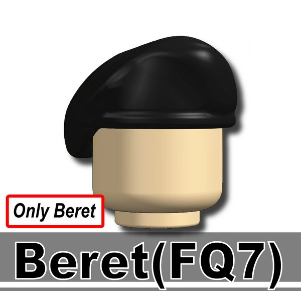 Black Beret BQ7 Army beret hat military compatible with toy brick minifig
