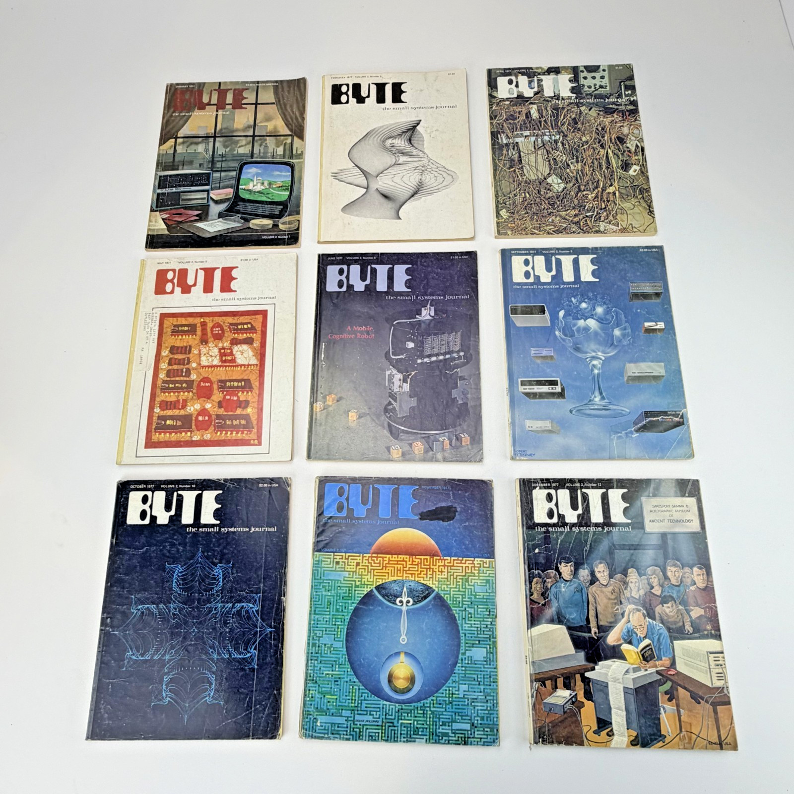 1977 BYTE Magazine Lot 9 Issues Wozniak Apple II Star Trek Tinney LISP