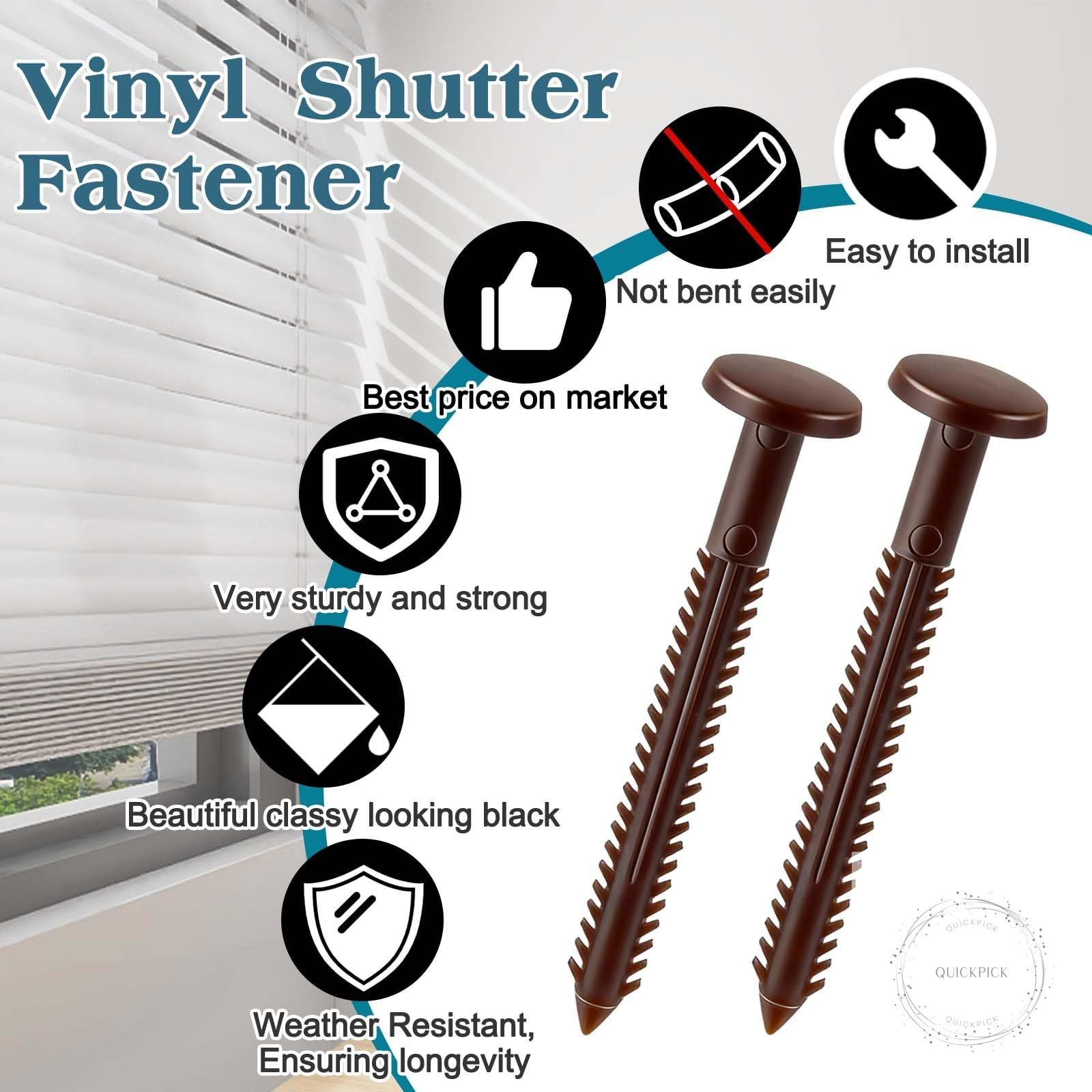 60Pcs 3 Inch Vinyl Shutter Fasteners, Window Shutter Panel Pegs Shutter Screws