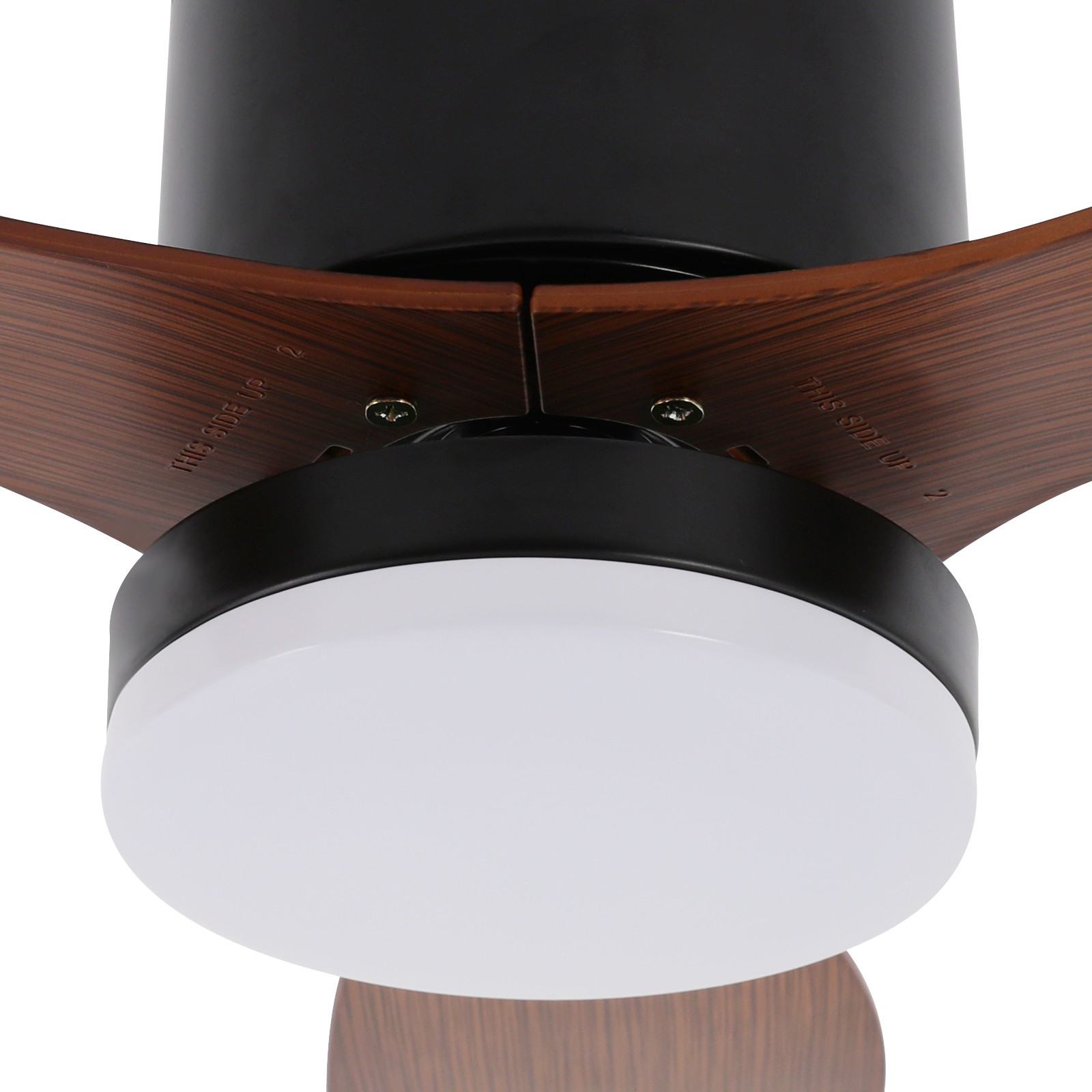 Wood Ceiling Fan with Light & Remote Quiet Reversible Flush Mount LED Fan Light