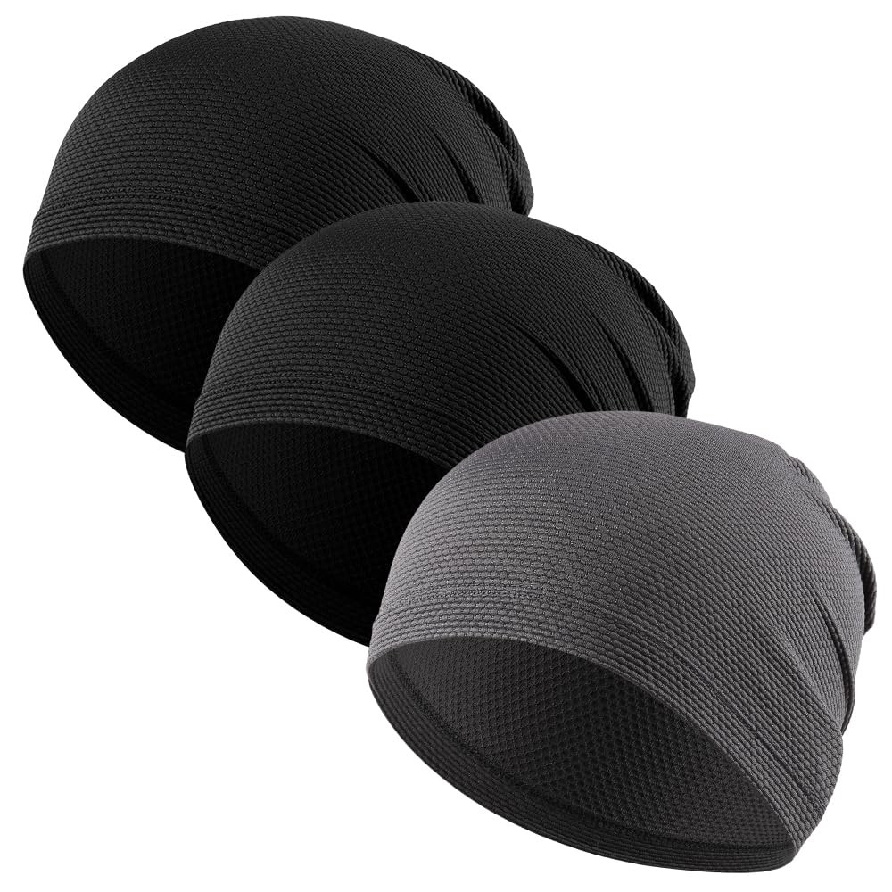 MACOGEAR 3 Pack Breathable Helmet Liner Skull Cap Sweat Wicking Cooling Beani...