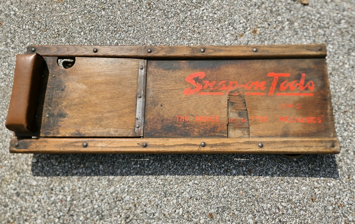 Rare vintage SNAP ON JCW - 5 model mechanics workshop adjustable creeper board