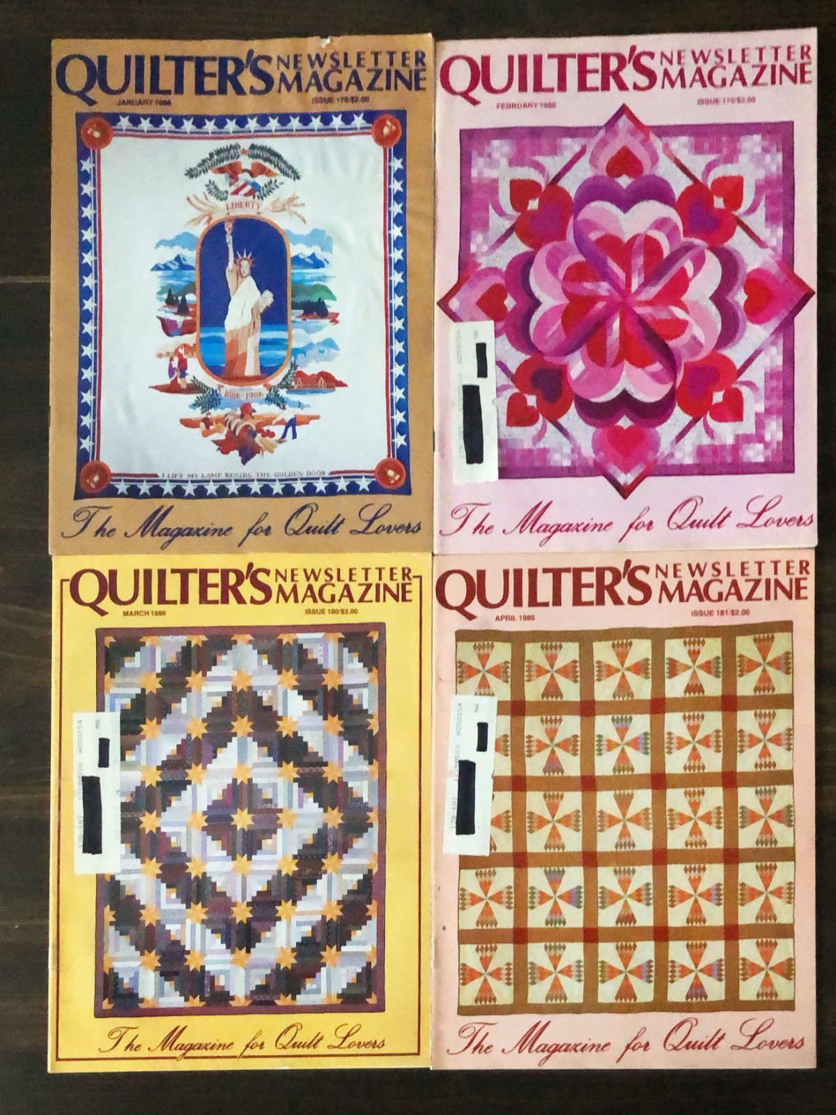 1986 Quilters Newsletter Magazine - Lot of 10
