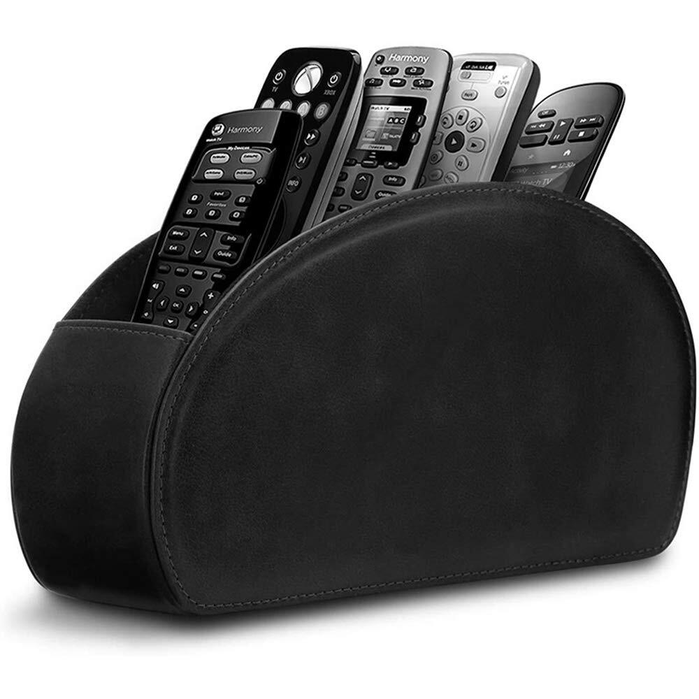 Leather Remote Control Holder With 5 Compartments Tv Remote Caddy Storage Box/tr
