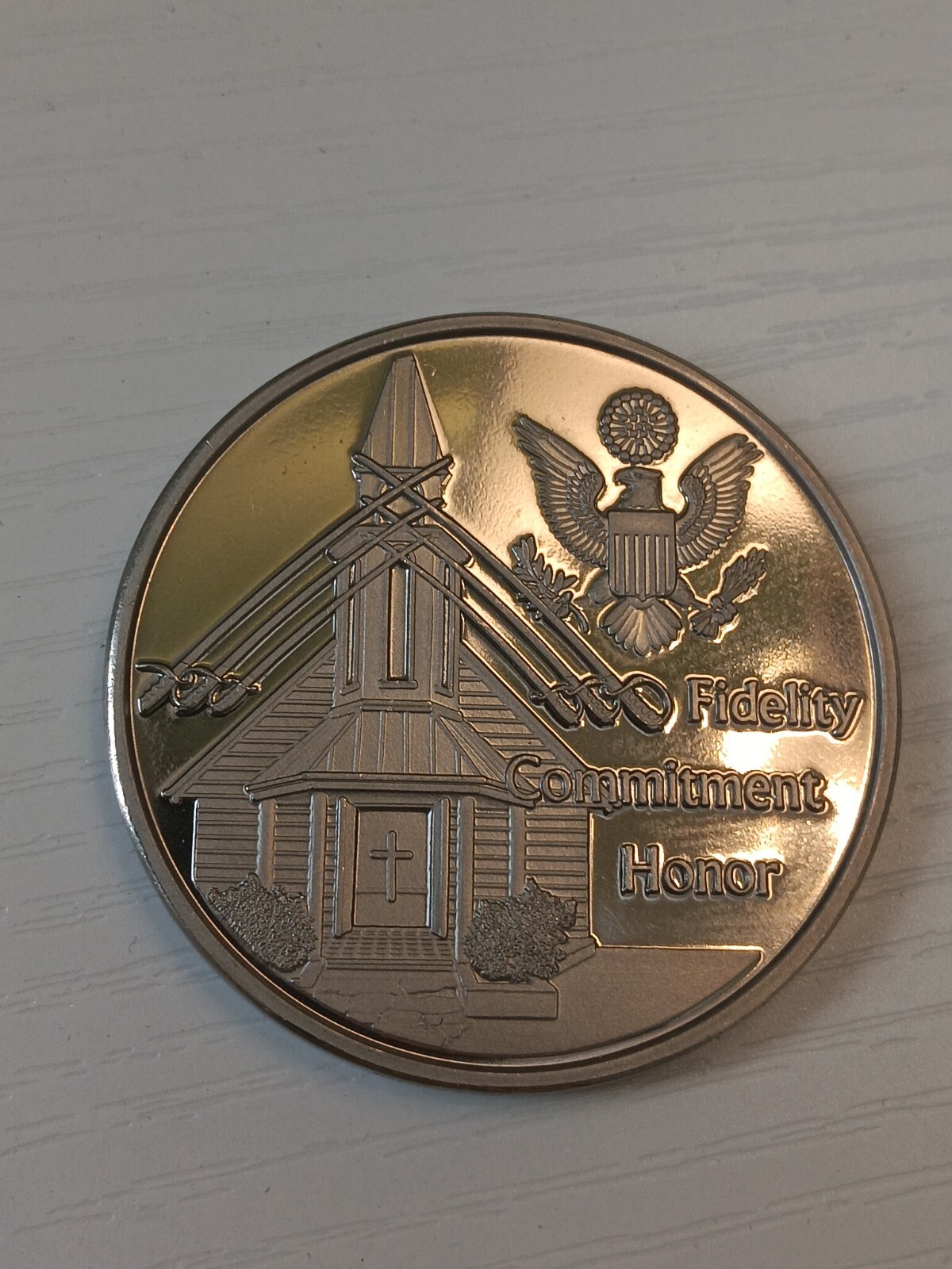 Fidelity, Commitment, Honor - Wedding Medallion - 1.5 Inch Engravable Coin