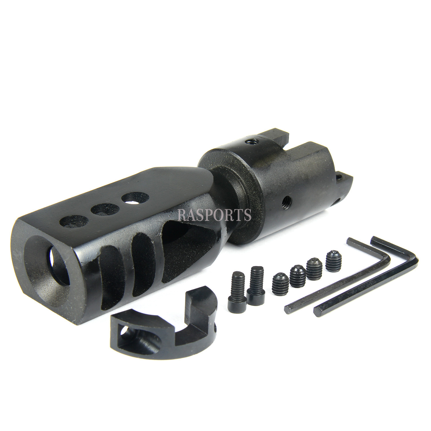 K98 Clamp Bolt On Tanker Style Muzzle Brake Triangular Baffles For K98 Mauser