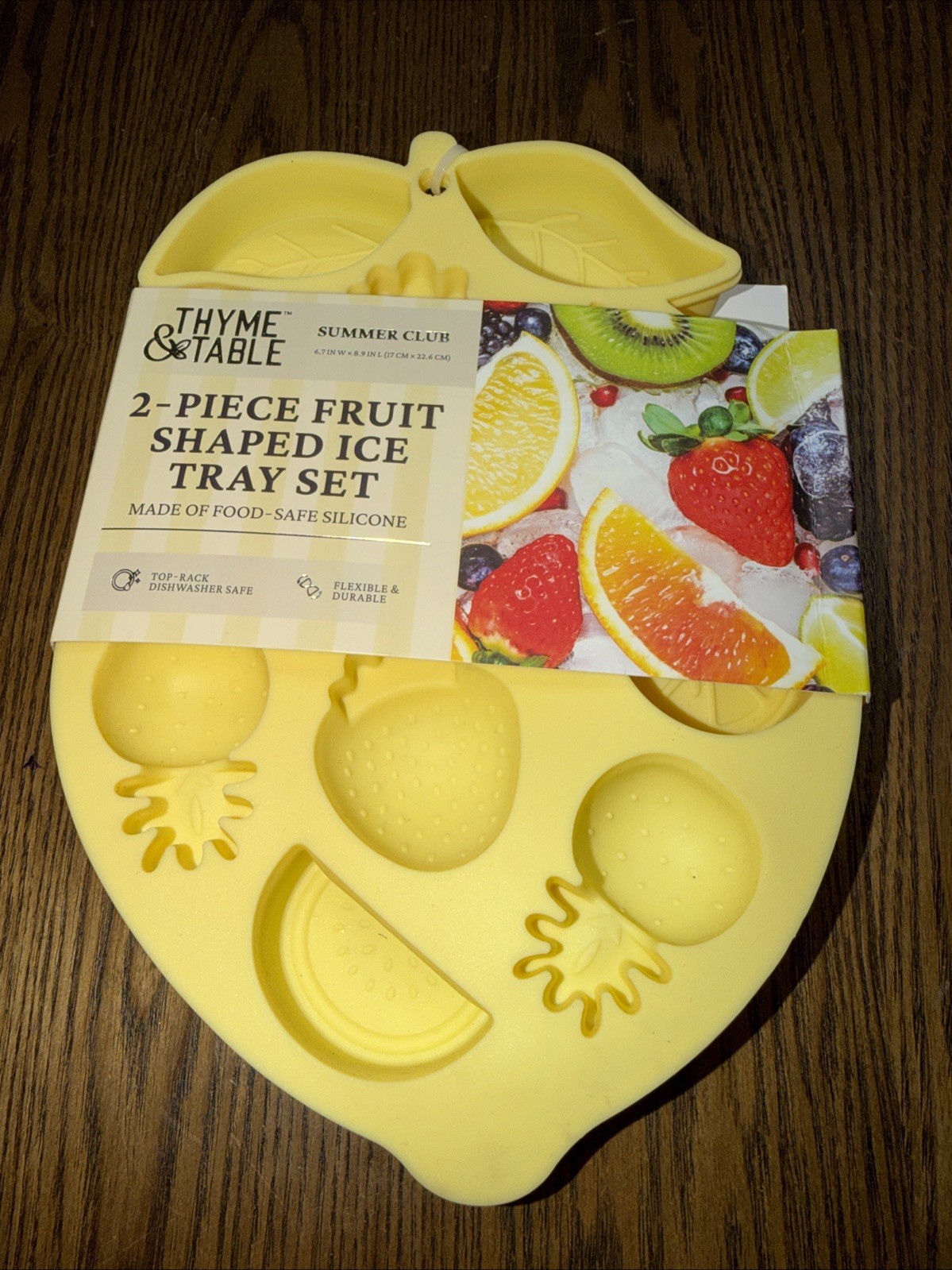 Thyme & Table Summer  2-Pack Fruit-Shaped Silicone Ice Trays Yellow