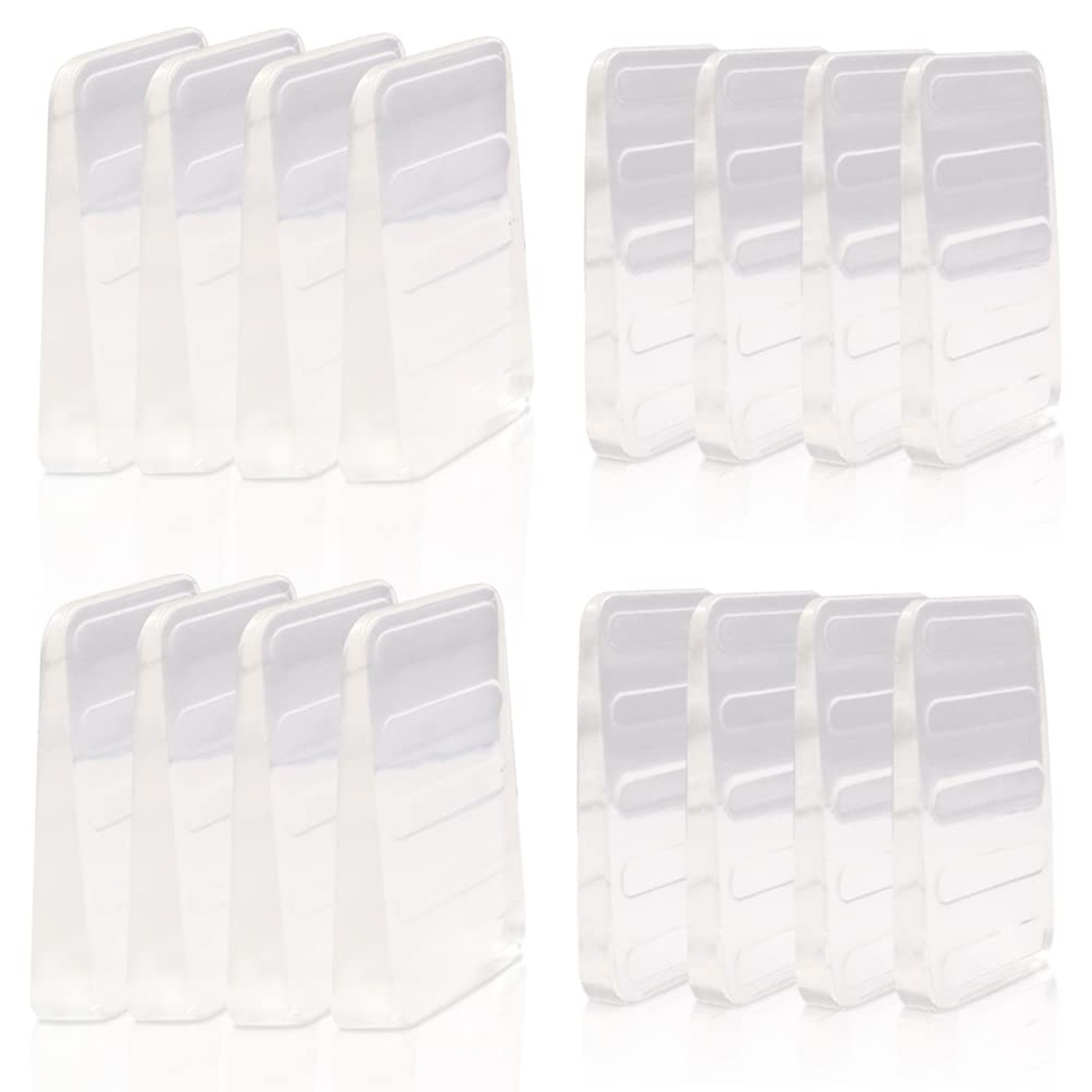 16Pack Clear Rubber Furniture Leveling Wedges, 2 Heights, Flexible and Firm L...