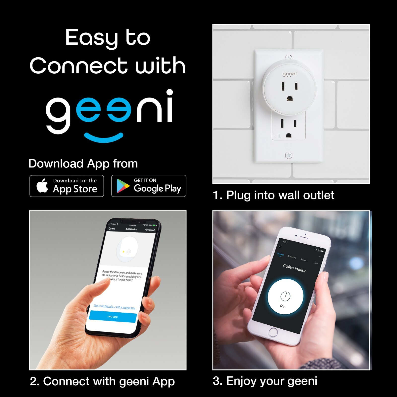 Geeni DOT Smart Wi-Fi Outlet Plug with Voice Control (2 Pack)