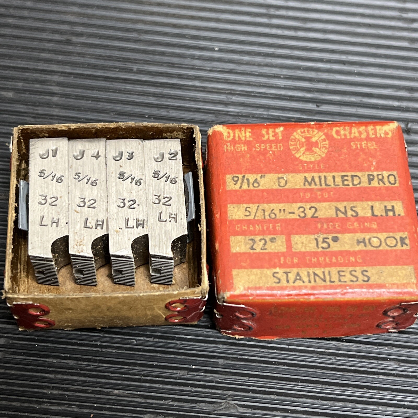 NOS Geometric 5/16”-32 NS LH Chasers for 9/16”D 15° Hook 22° Chamfer (1-C2)