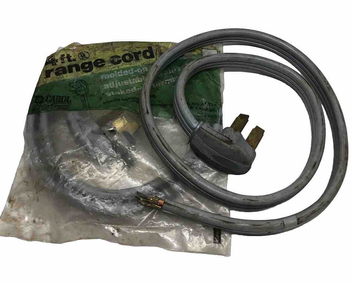 4 Ft 3-Prong Range Cord 40Amp/250V - Lot of 2