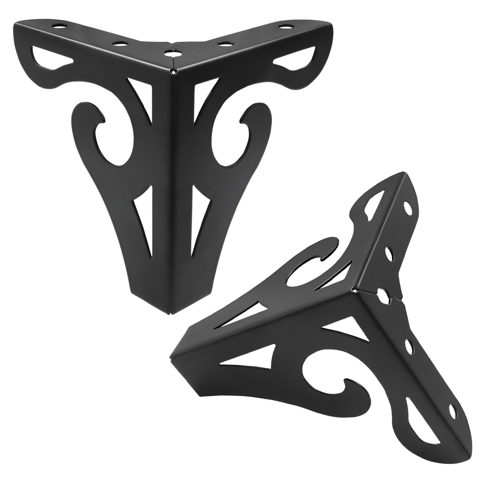 Piutouyar 4 Inch Hollow Out Furniture Legs Set of 4, Black 4 inch,
