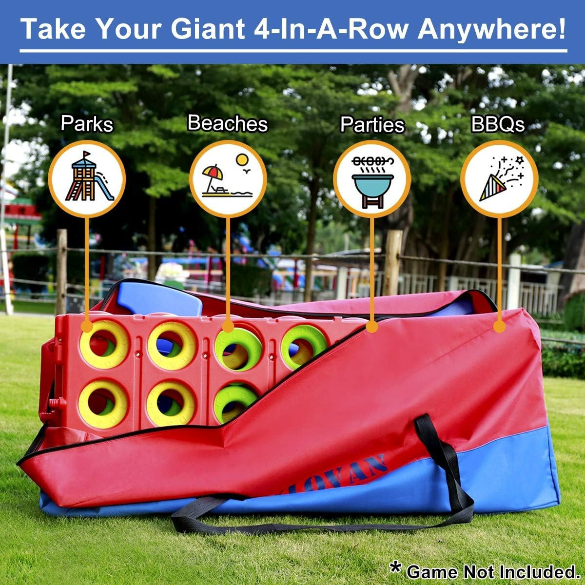 Giant Game Carry Storage Bag for Jumbo 4 in a Row, Large Sturdy Carrying Bag Eas