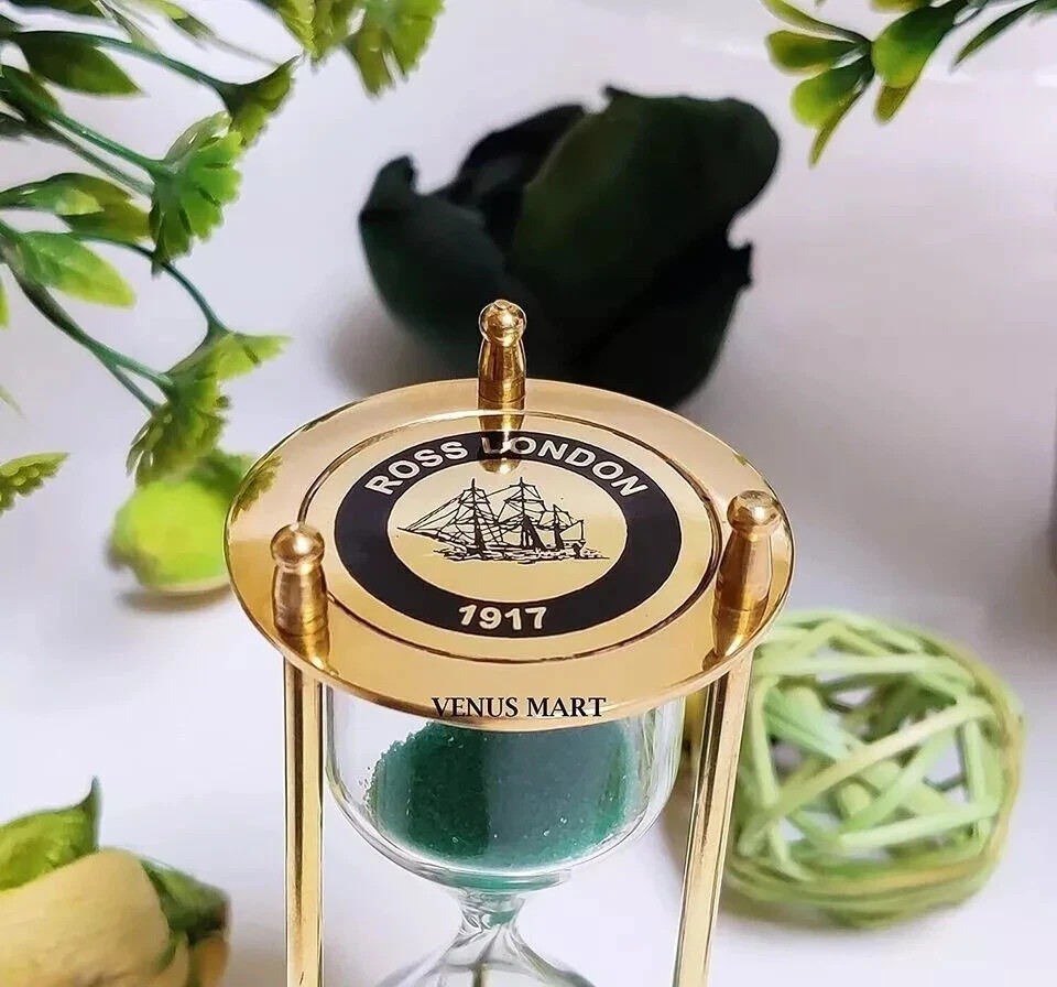 Brass Sand Timer Hourglass Sand Clock Timer 4" Height Vintage Decorative (2 Pack