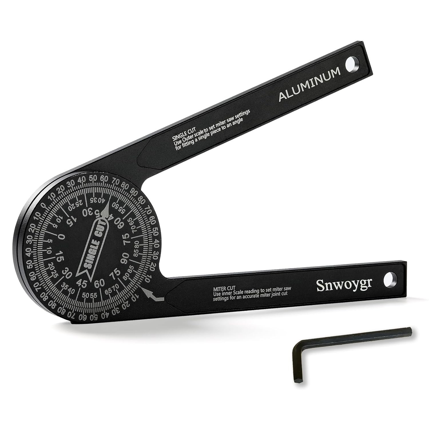 7 Inch Aluminum Miter Saw Protractor, Upgraded High-Precision Angle Measuring To