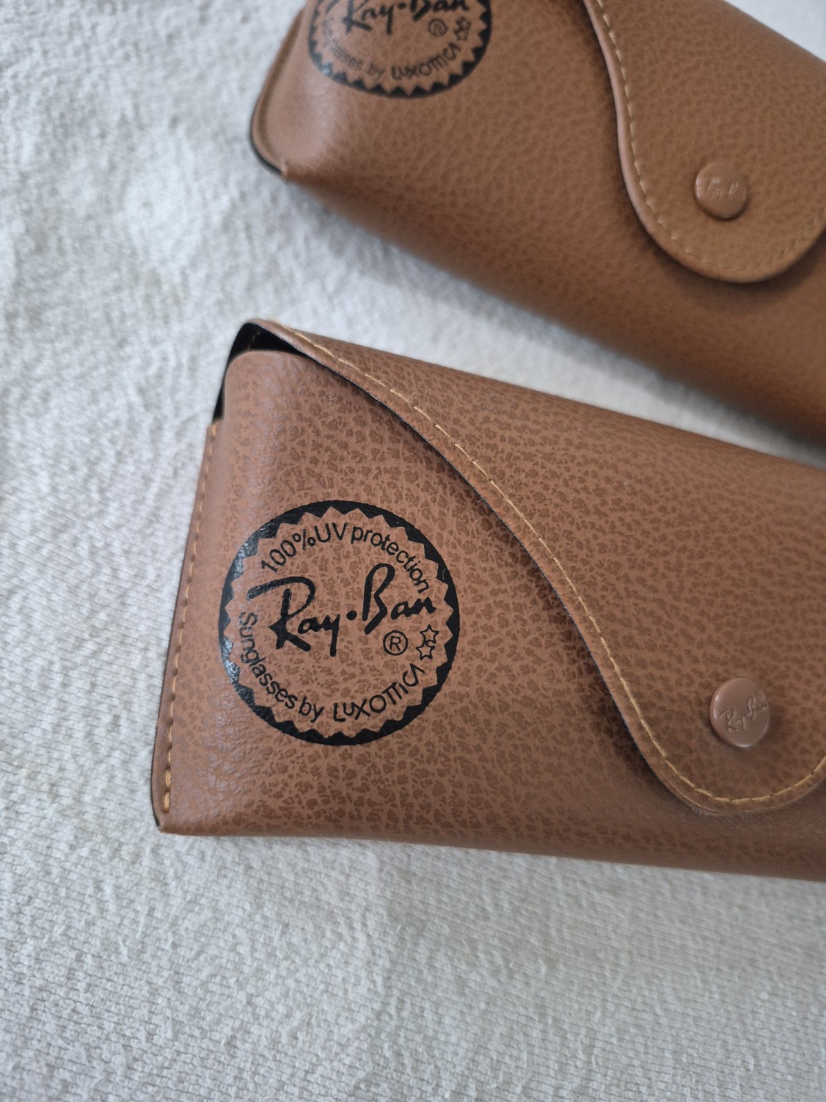 RayBan Faux Leather Sunglass Case Brown
