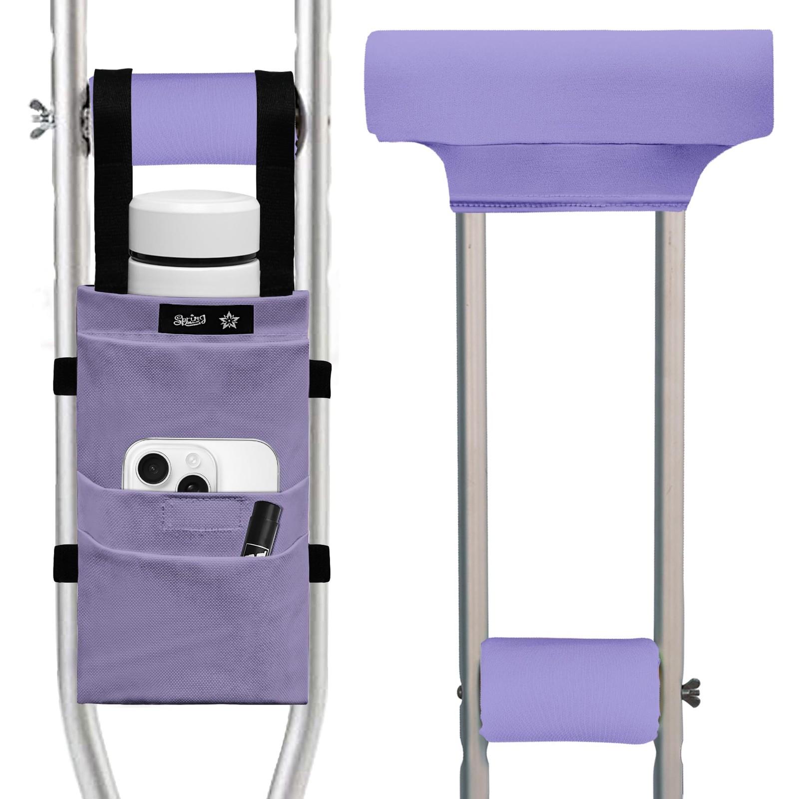 Spring Season Crutches Padding & Crutch Bag (5 PCS) - Crutch Pads for Armpits an