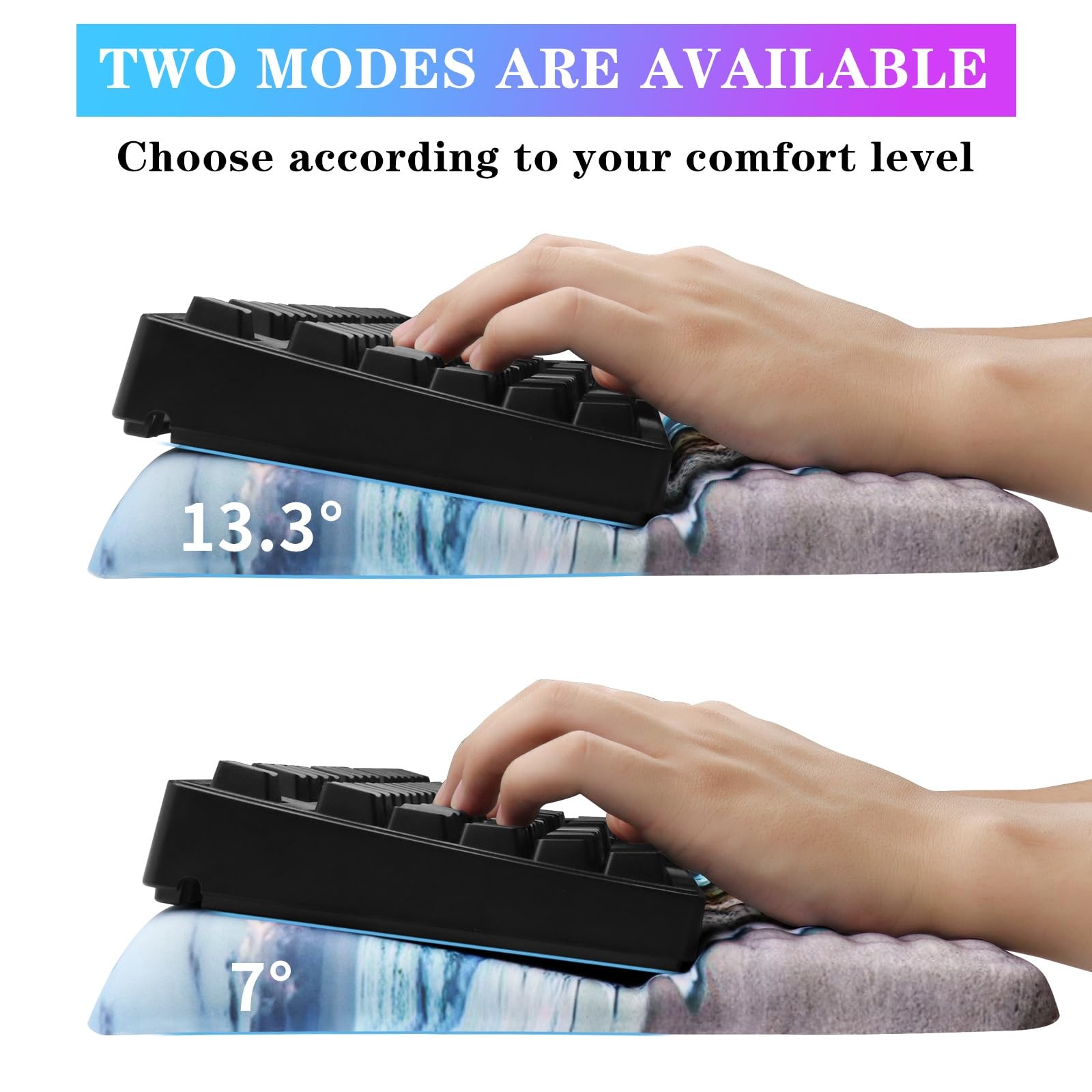 Computer Keyboard Stand with Wrist Rest Ergonomic Tilted Keyboard Holder - Ke...