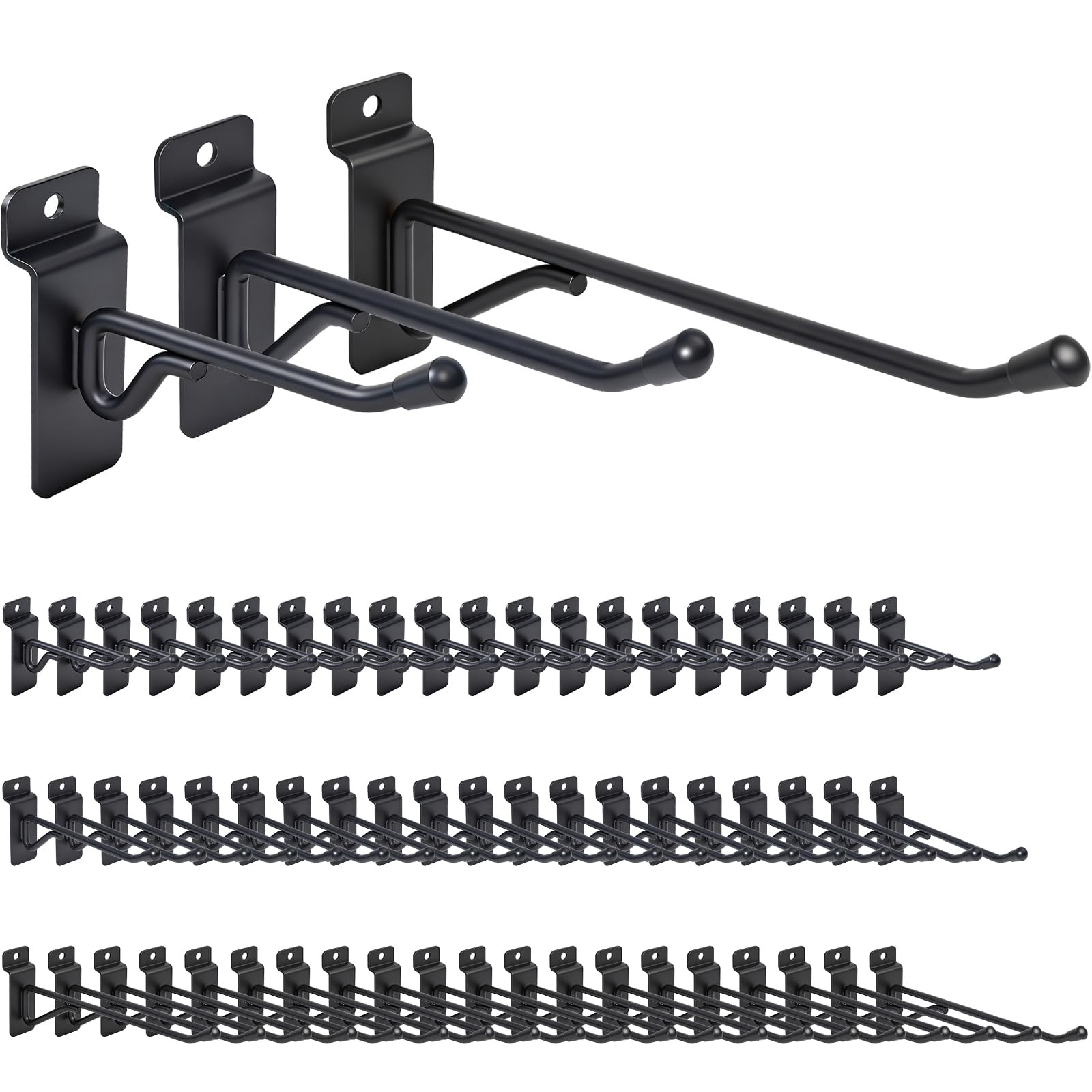 60 PCS 4/6/8 Inch Heavy Duty Slatwall Hooks Assorted Slat Wall Hangers