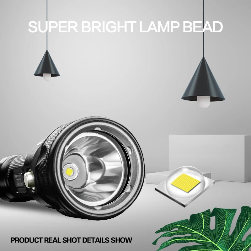 200000LM Scuba Diving Light Underwater LED Flashlight Dive Camping Lanterna US