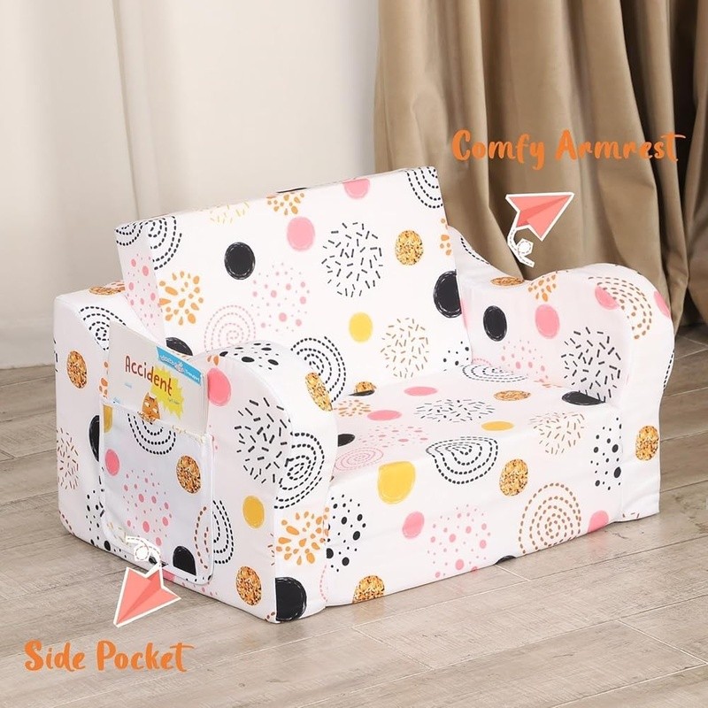 Kids Convertible Sofa Festival Firework Couch Lightweight Cozy Chair Fun Lounger