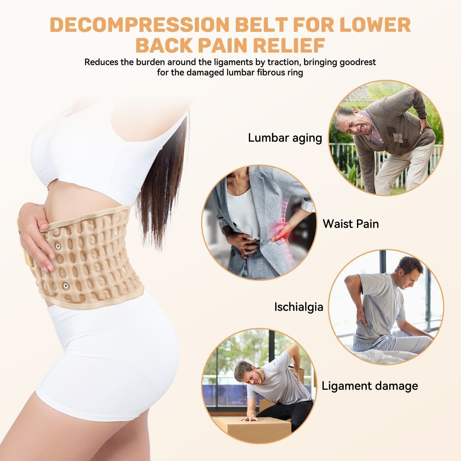 Decompression Belt Back Brace Lumbar Spinal Support / Extender Belt Air Traction