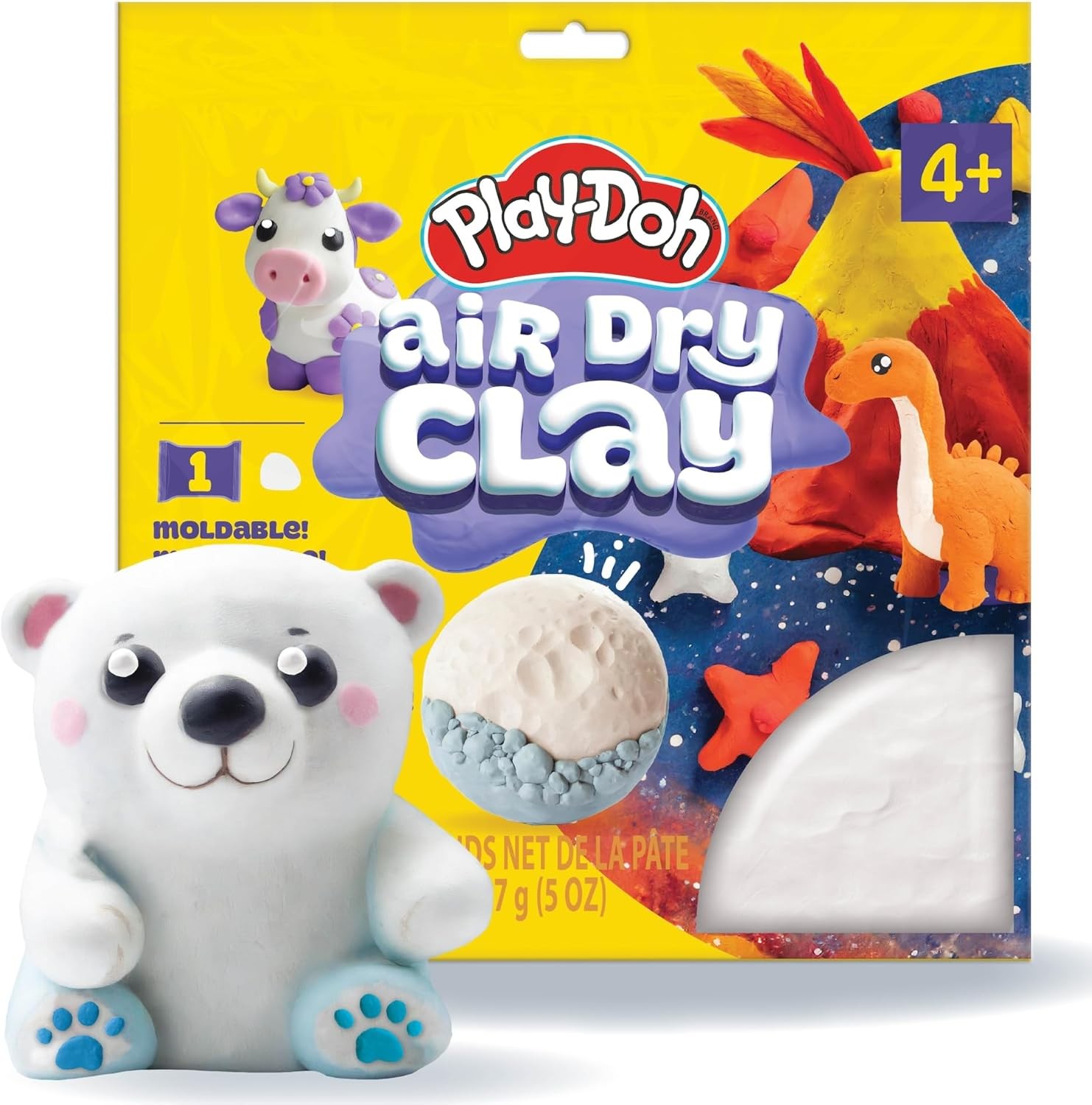 Play-Doh Brand Air-Dry Clay, 5 oz. Air and Modeling Clay Bag, Arts and Crafts Su