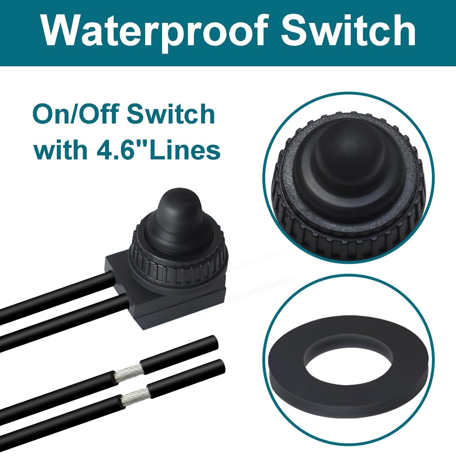 Heavy-Duty 12V Push Button Switch with Rating - 2 Pack for Complete Project