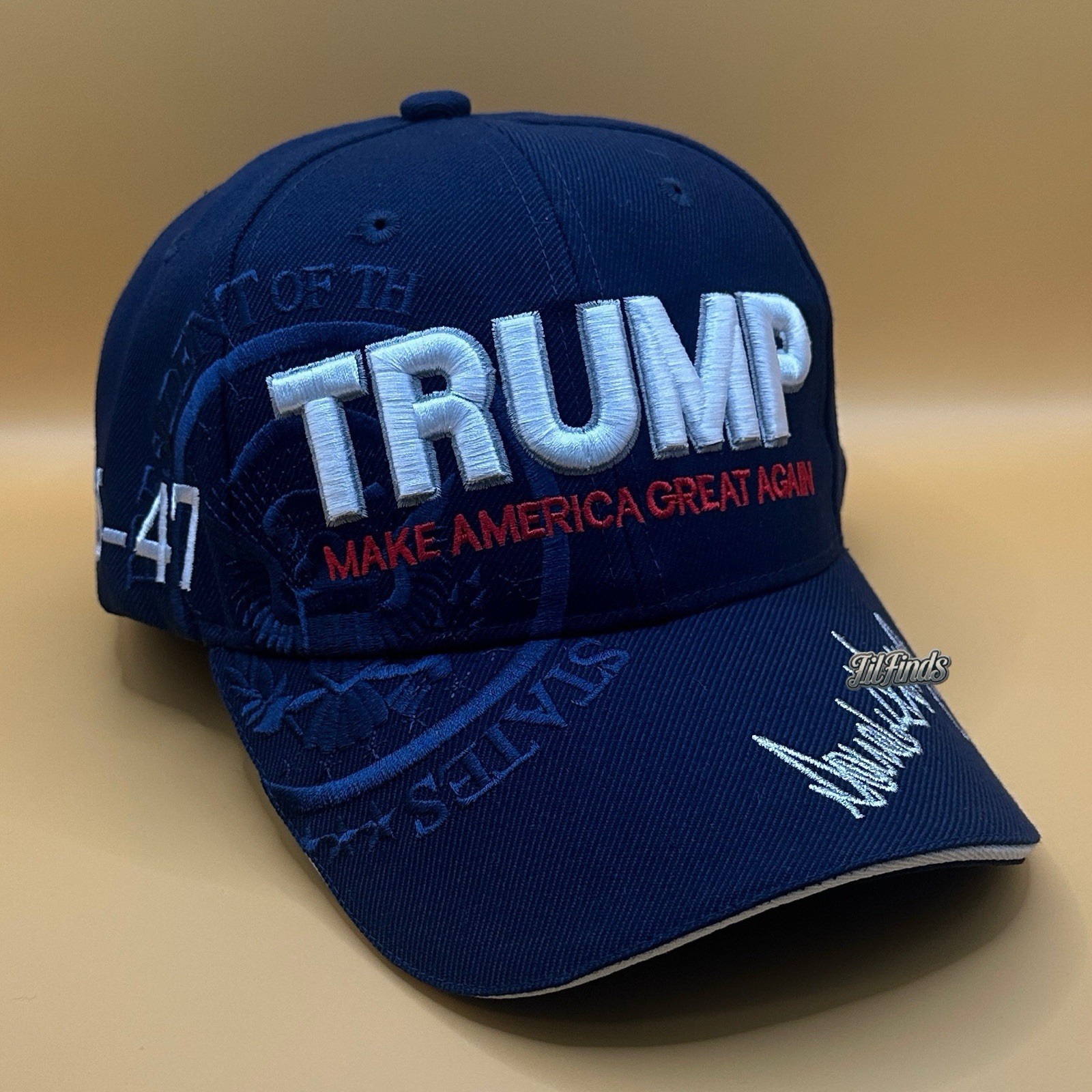 Trump Hat 3D Embroidery President Seal Signature 45 47 Flag Make America Great