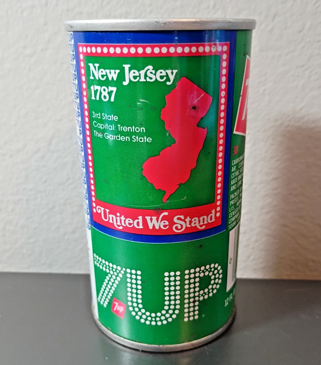 Vintage 1976 New Jersey BICENTENNIAL 7-UP Soda Can SEALED UNOPENED