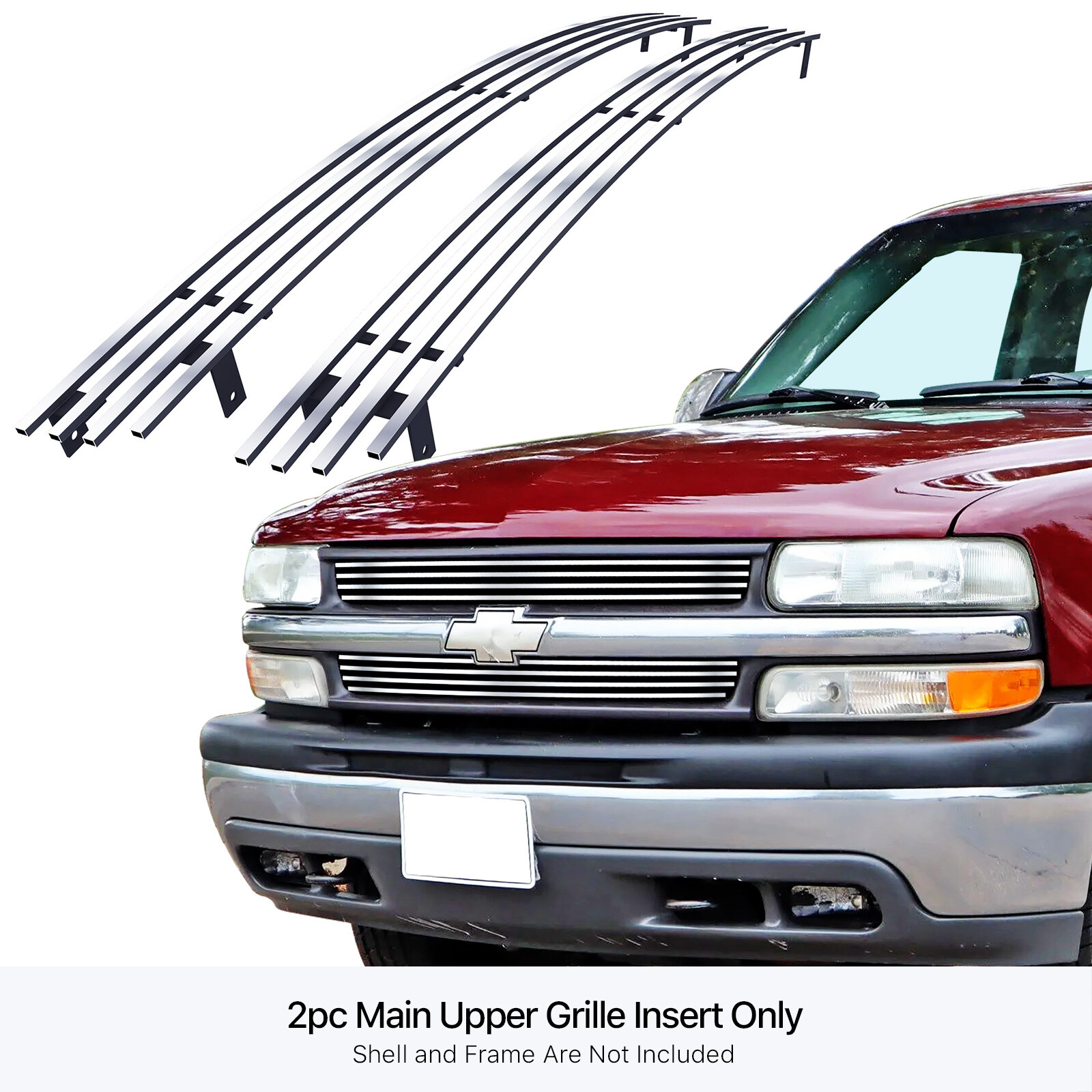 Fits 1999-2002 Chevy Silverado 1500/Tahoe/Suburban Upper Billet Grille Grill