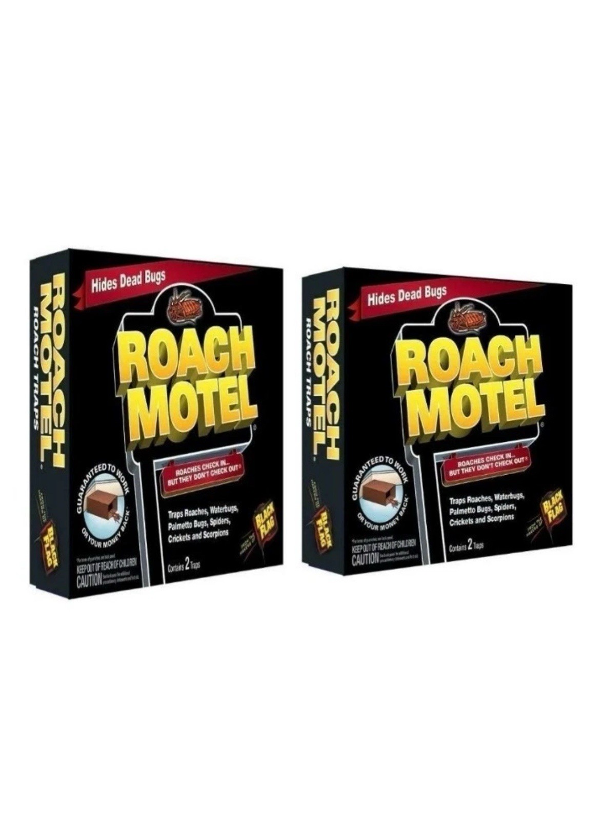 (2 Packs, 4 Traps) - Black Flag Roach Motel Insect Trap