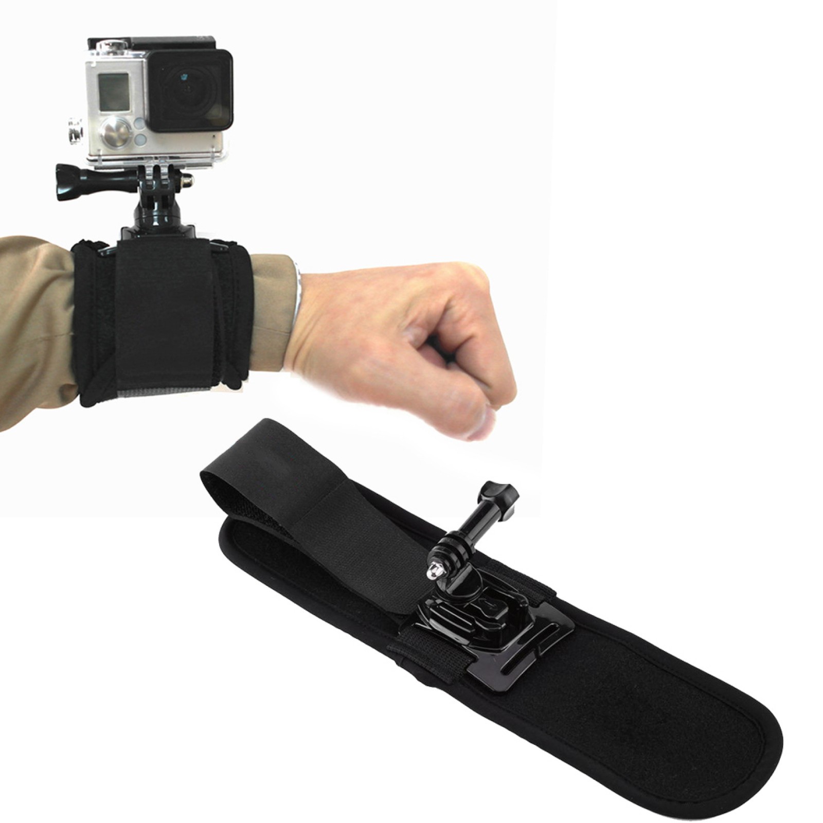 360° Rotatable Wrist Strap Hand Belt For GoPro Hero 6 5 4 3+ Mountain Cycling