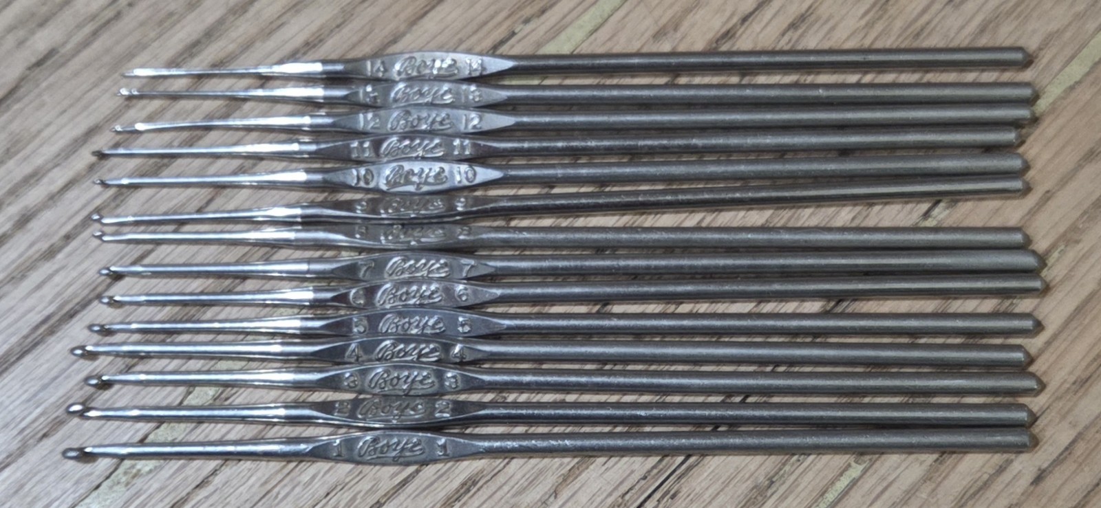 1-14 Vintage Boye Made In USA Crochet Hooks