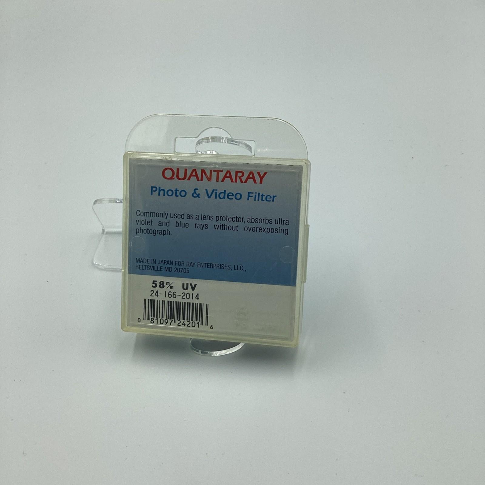 Quantaray UV Haze (241662014) 58 mm Filter NEW OPEN BOX