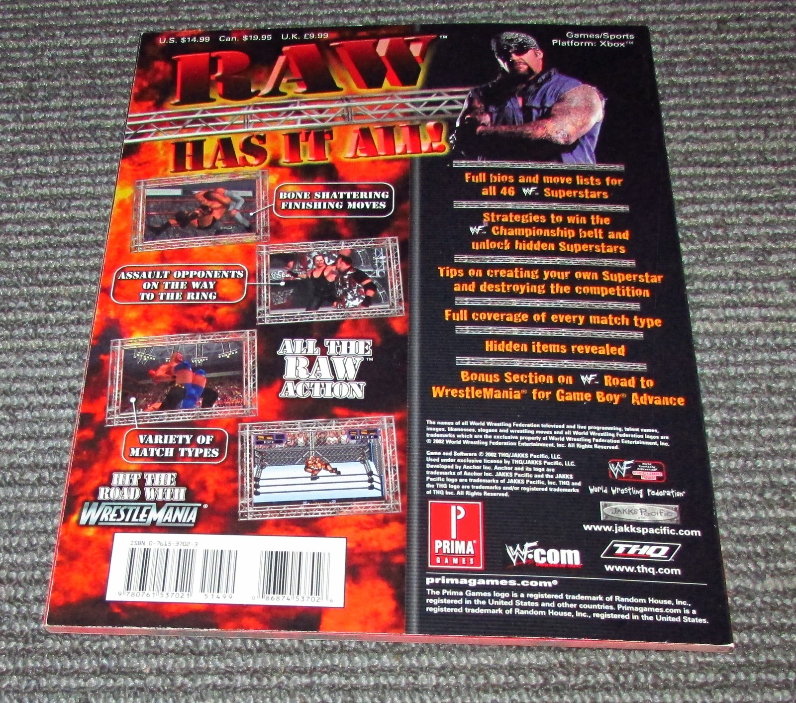 WWF Raw Prima's Official Strategy Guide for Microsoft Xbox Brand New