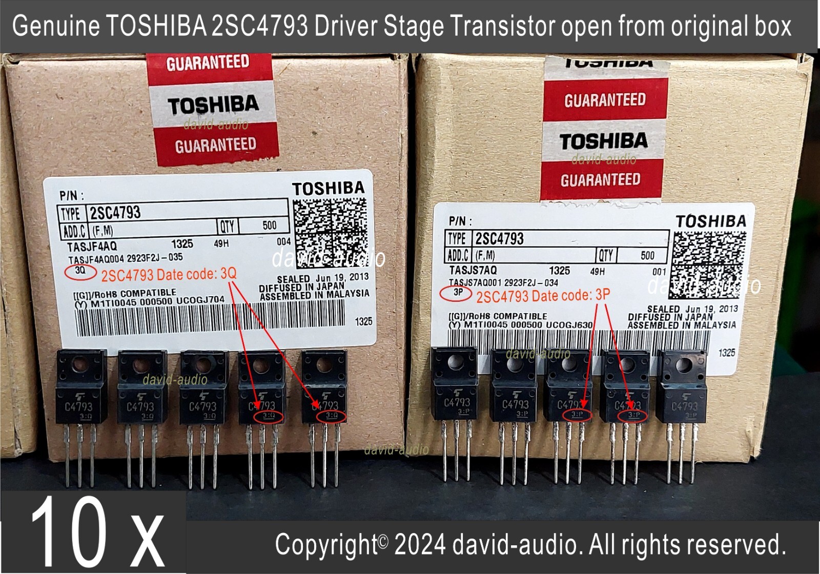 10 pcs 2SC4793 Genuine Toshiba  Driver Stage Transistor Open From Original Box