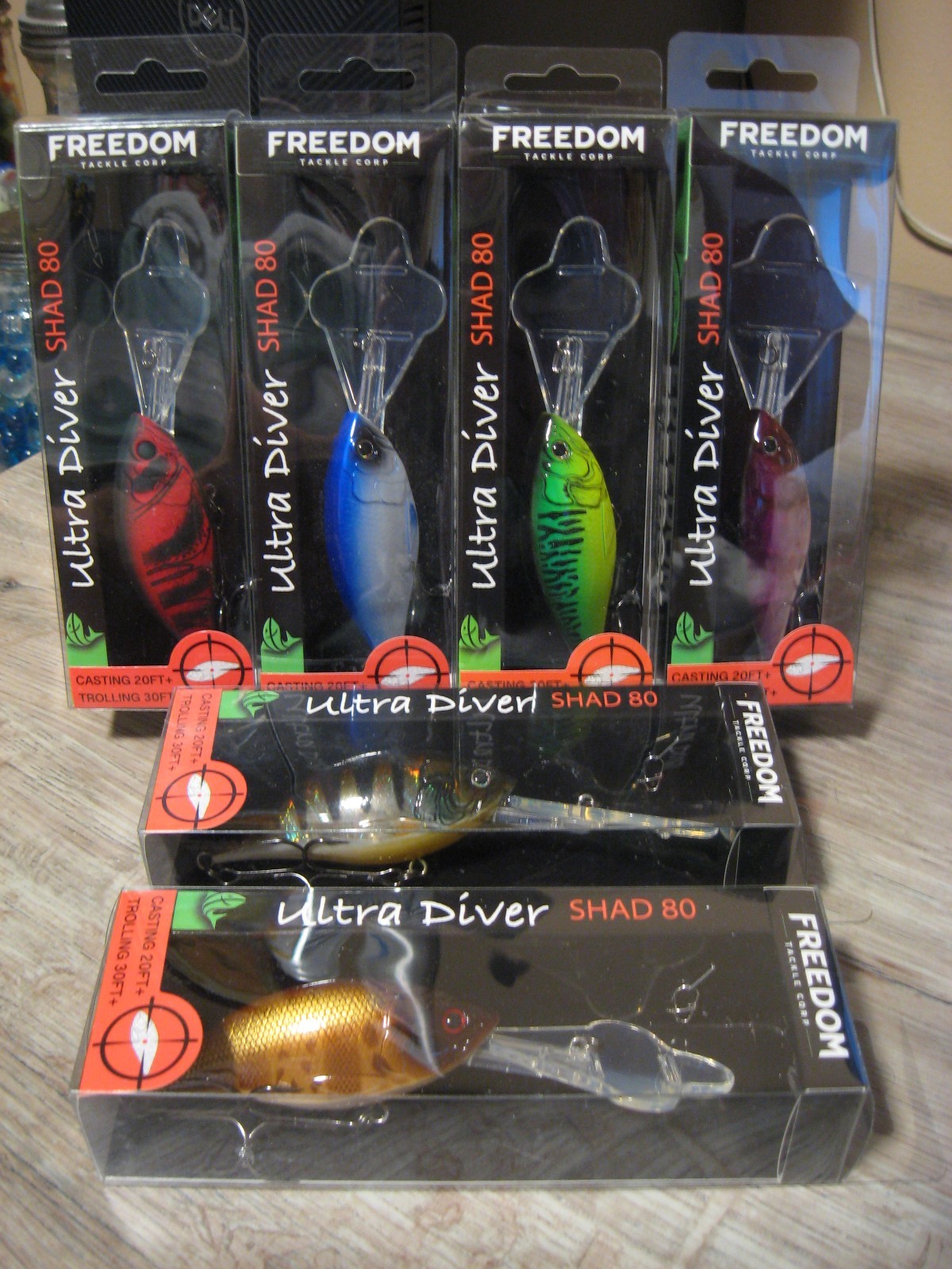 Freedom Tackle 3" Ultra Diver Shad 80 Fishing Lures 7/8 Ounce - Choose Colors