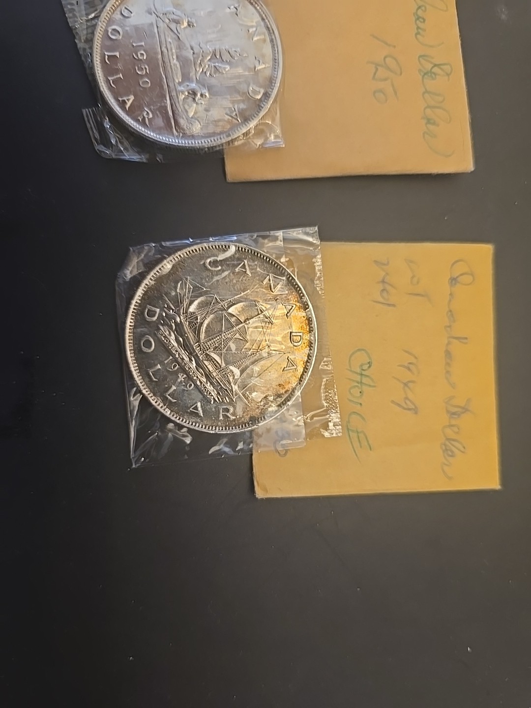 1949, 1950,1951 canada silver dollars. BU Original Packaging