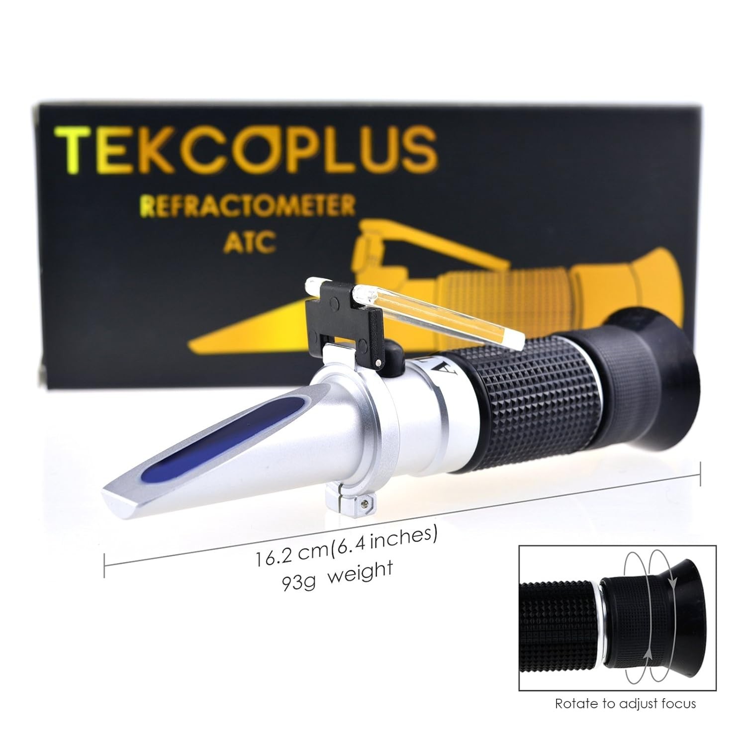 Precision Antifreeze Refractometer with Large Scale & USB LED Light for Testing