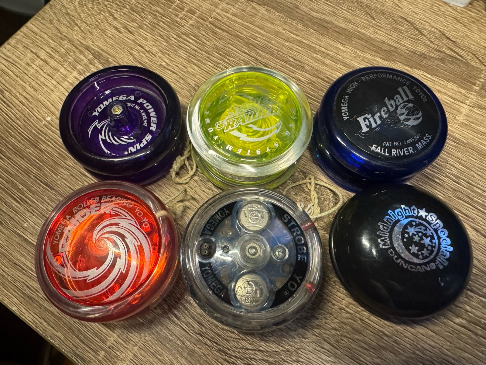 Vintage 90’s YOMEGA Yoyo Lot. Saber Raider, Strobe Yo, Fireball, Power Spin