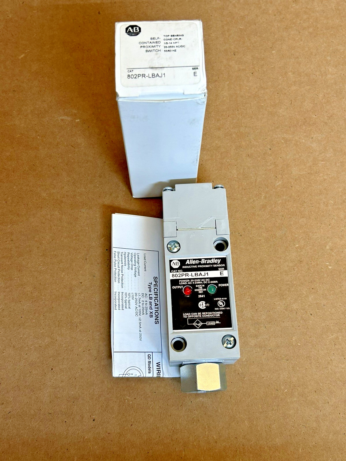 New Allen-Bradley 802PR-LBAJ1 Series E Self-Contained Proximity Switch