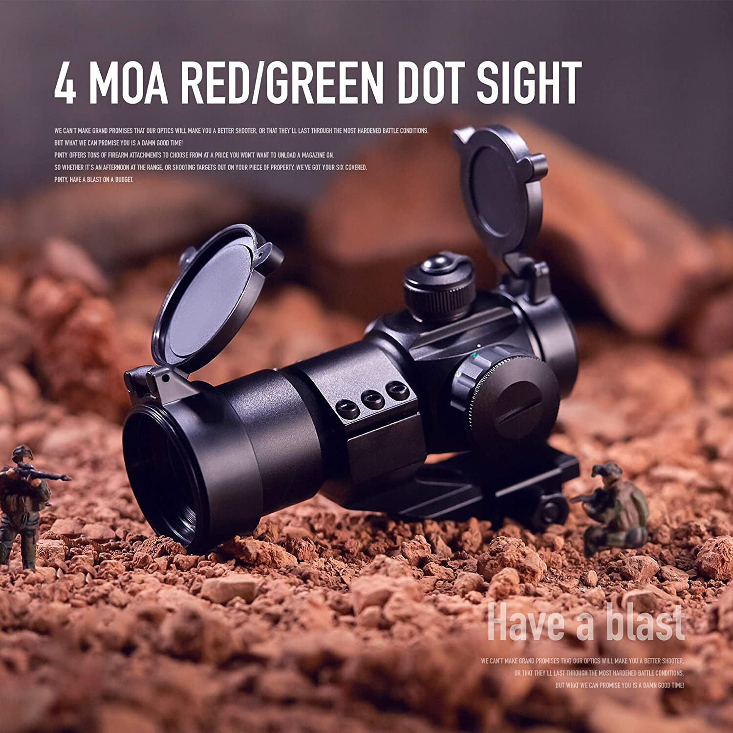 ANS Tactical Reflex 4 MOA Red - Green Dot Sight Scope w/ Rail Mount and Battery