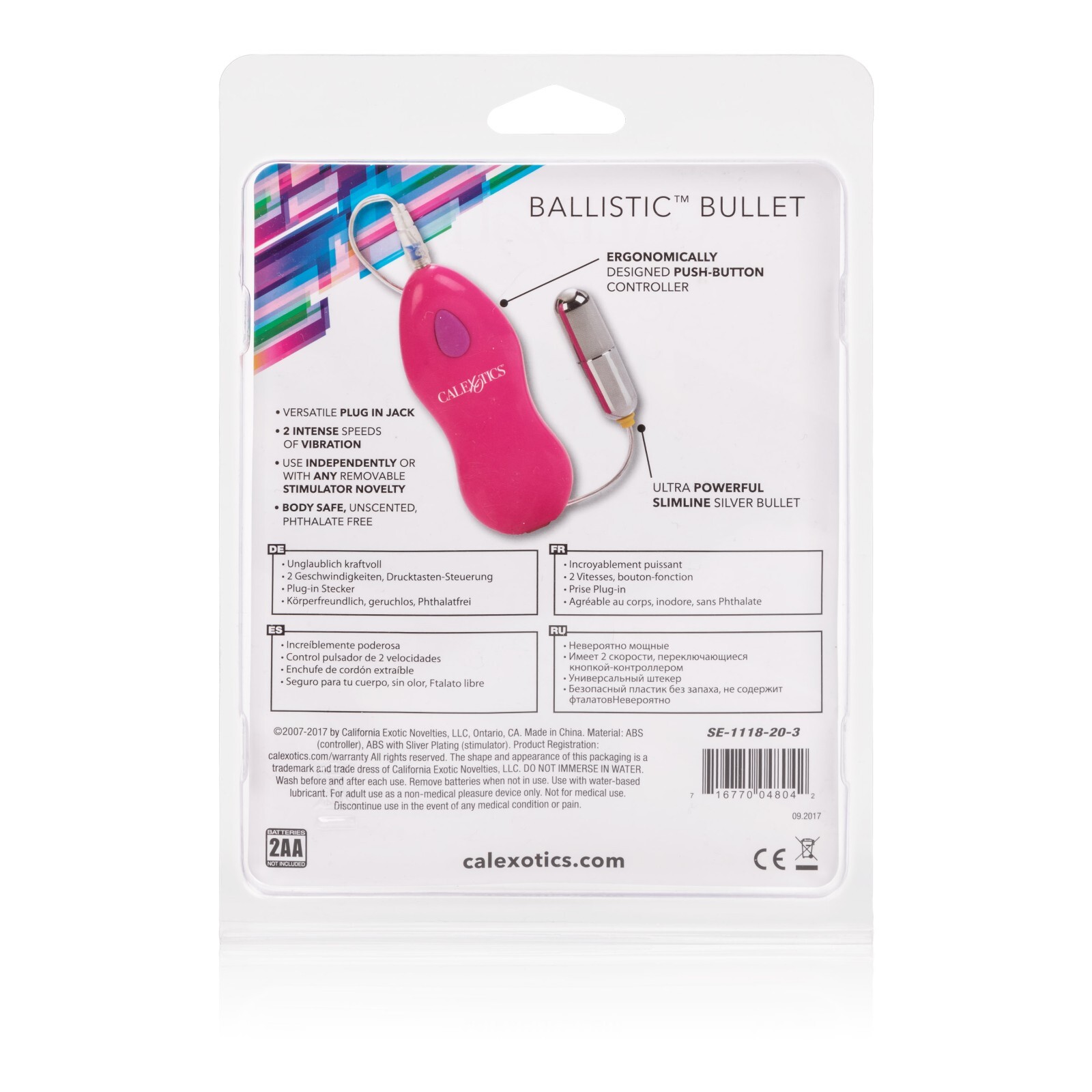 CalExotics Ballistic Slimline Vibrating Egg Bullet Vibrator Vibe Pink