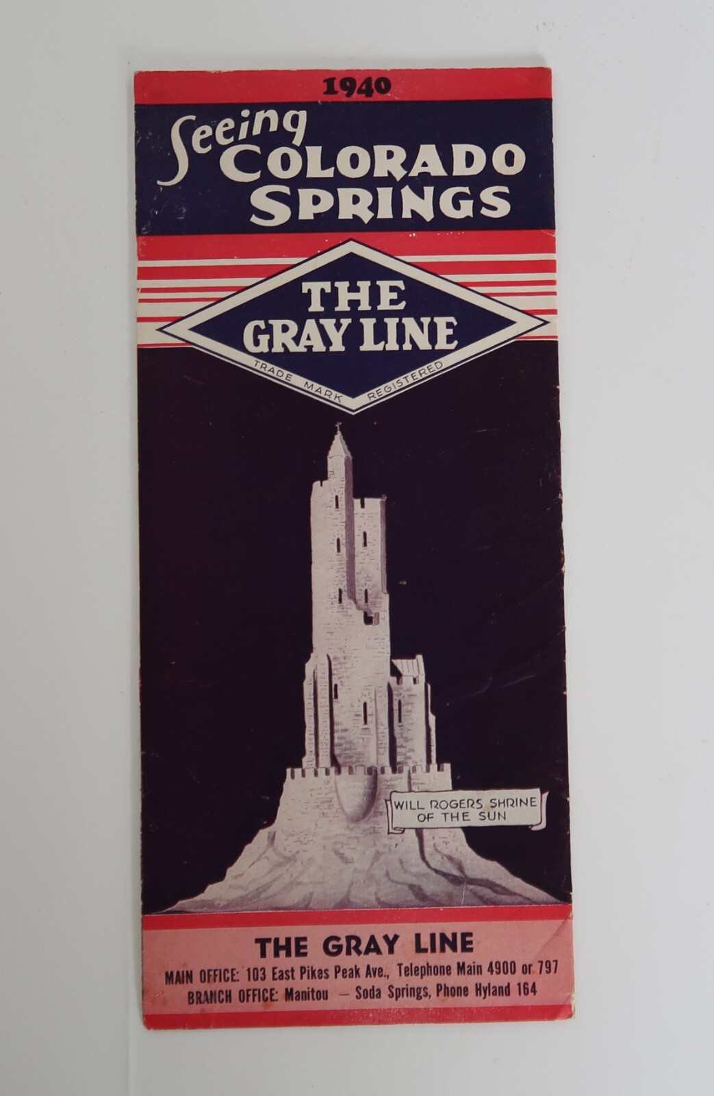 Vtg  '40s Seeing Colorado Springs The Gray Line Tourism Map