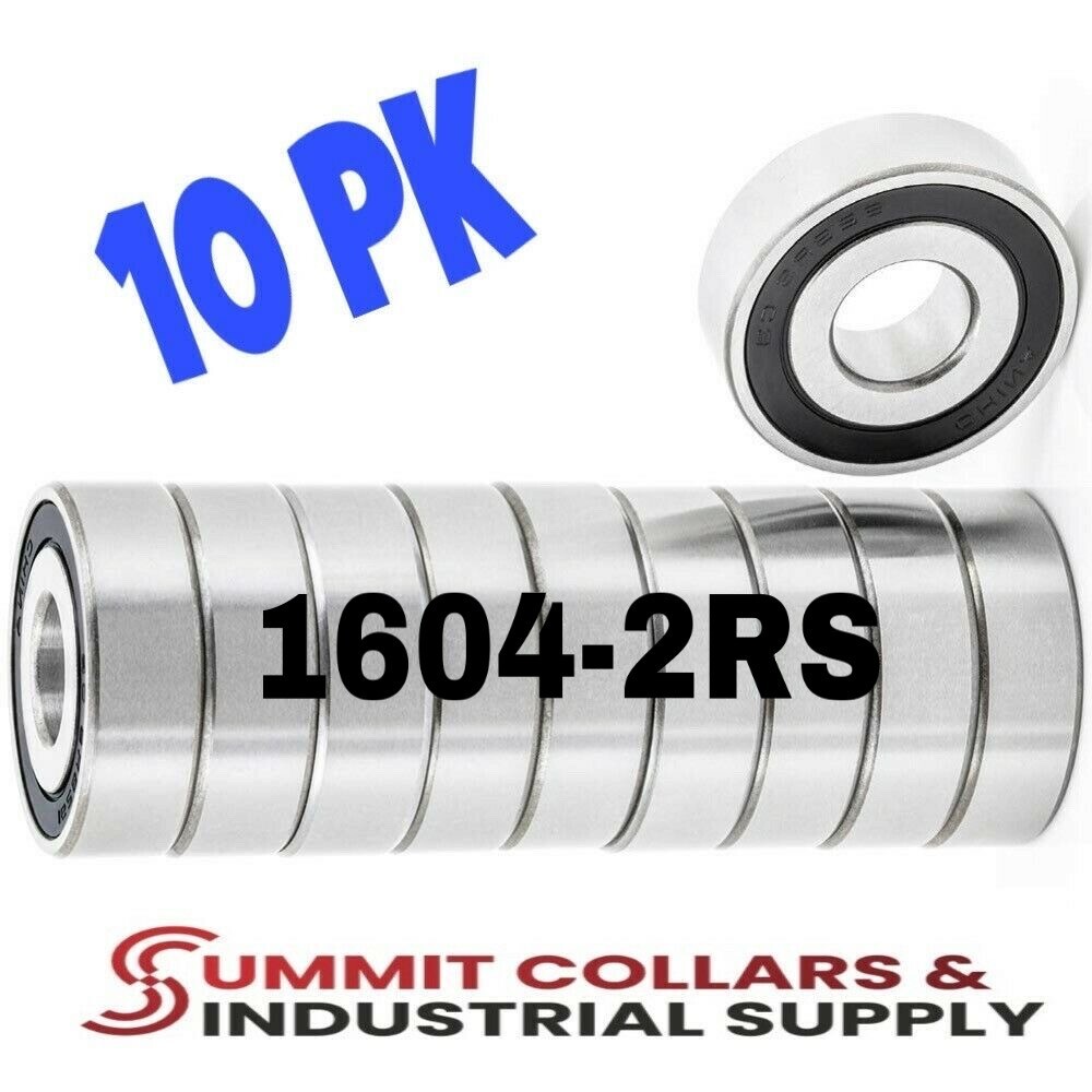 1604-2RS SEALED BALL BEARING 3/8 ID X 7/8 OD X 11/32 (.3438") WIDE 10PK