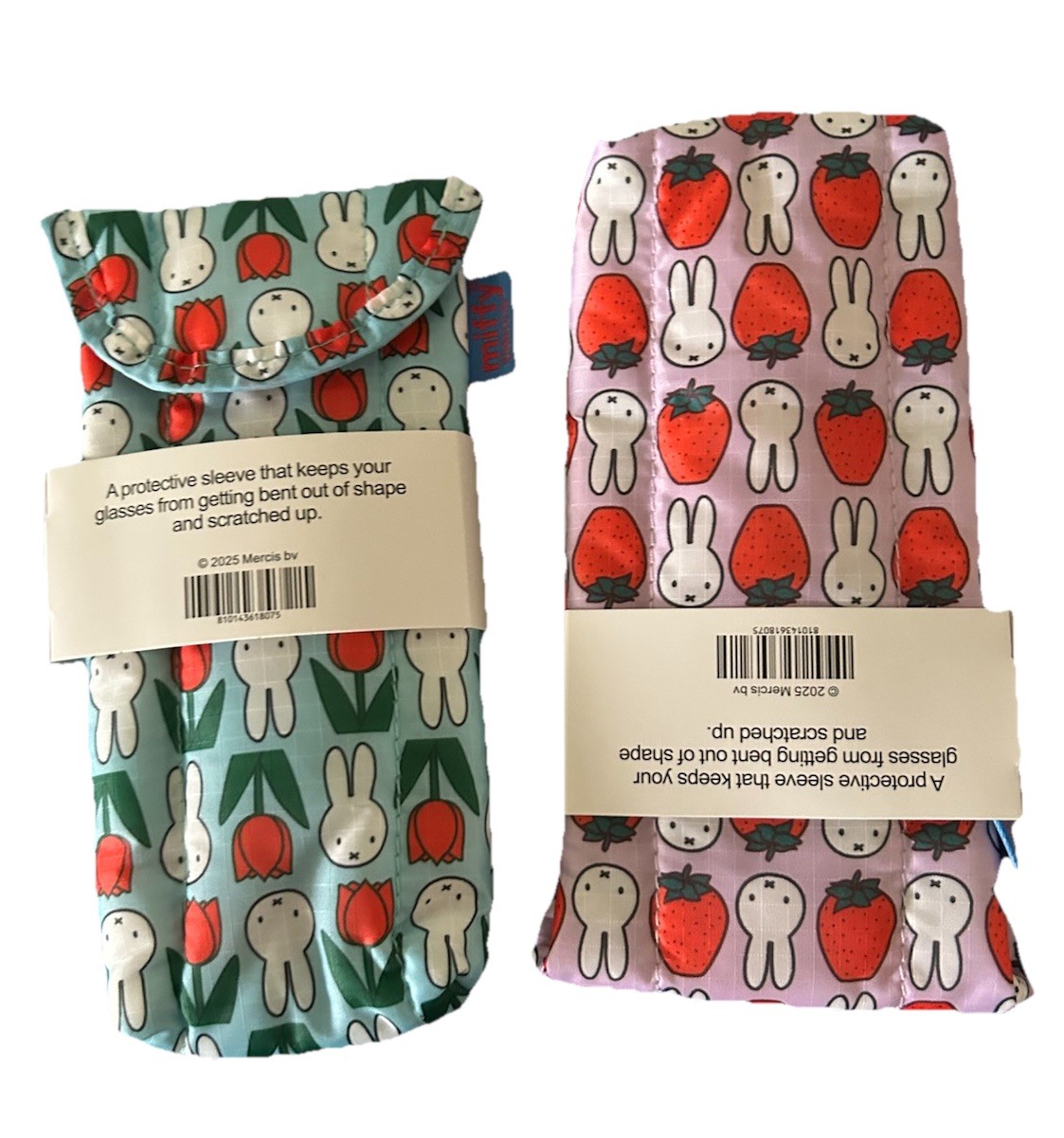 (Set of 2) Miffy Flower Glasses Case Sleeve Sunglasses Storage Soft Protector