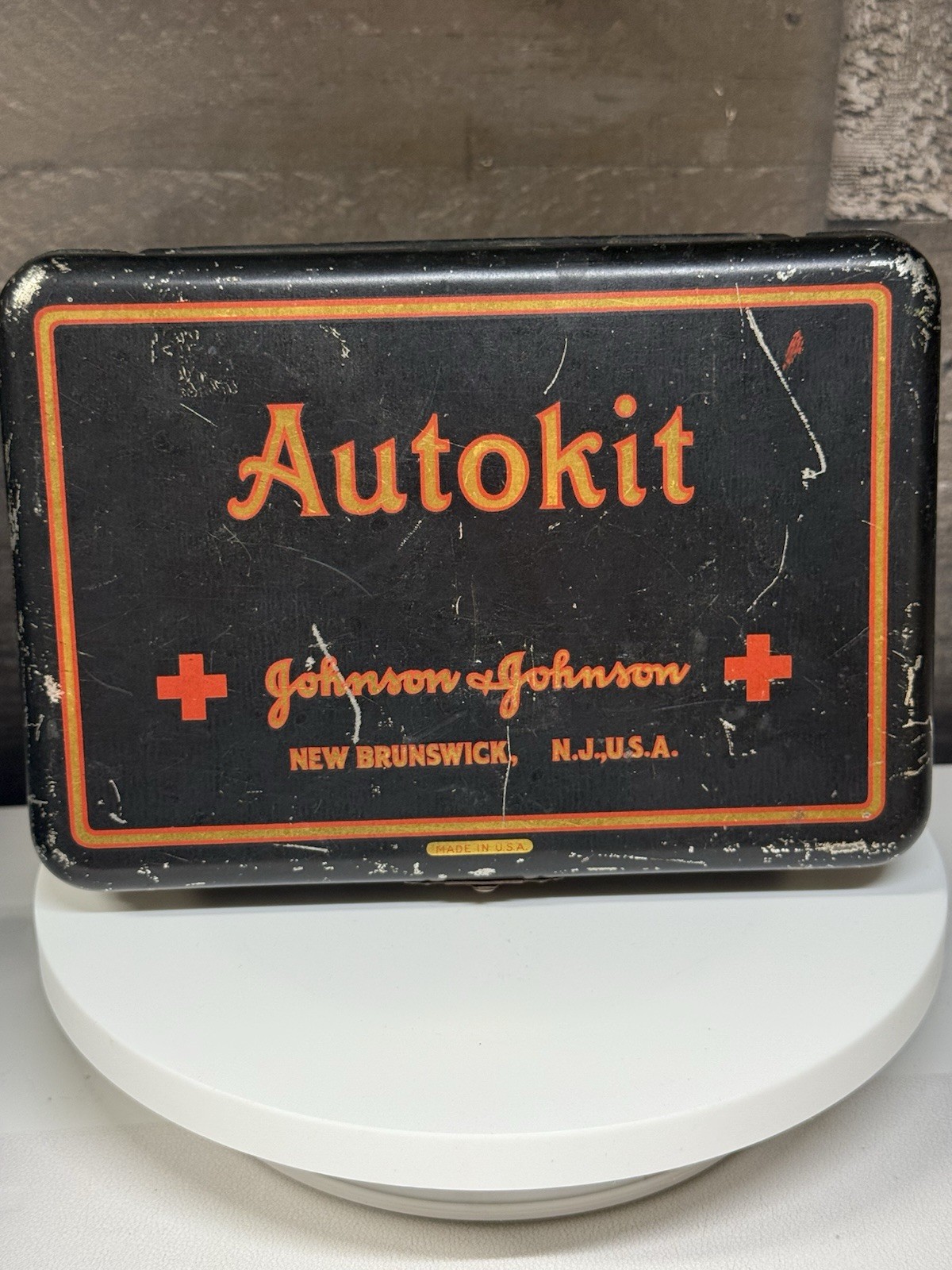 Antique 1920s JOHNSON & JOHNSON AUTOKIT Medical First Aid Kit